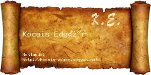 Kocsis Edgár névjegykártya