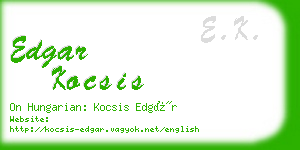 edgar kocsis business card